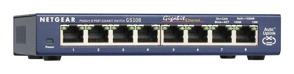 NETGEAR GS108 Unmanaged Gigabit Ethernet (10/100/1000) Desktop Blue — gallery 143029166