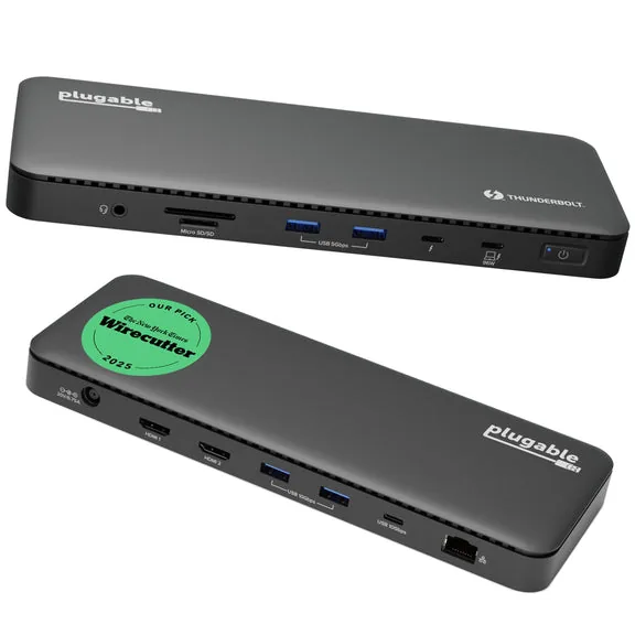 Plugable Technologies TBT4-UD5 laptop dock/port replicator Wired USB 3.2 Gen 2 (3.1 Gen 2) Type-C Black — gallery 145023981
