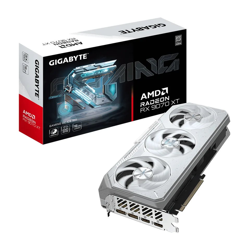 GIGABYTE Radeon RX 9070 XT GAMING OC ICE 16G AMD 16 GB GDDR6 — gallery 121962664