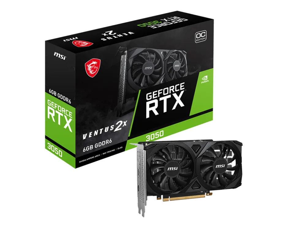 MSI Geforce RTX 3050 VENTUS 2X 6G OC NVIDIA 6 GB GDDR6 — gallery 86049604
