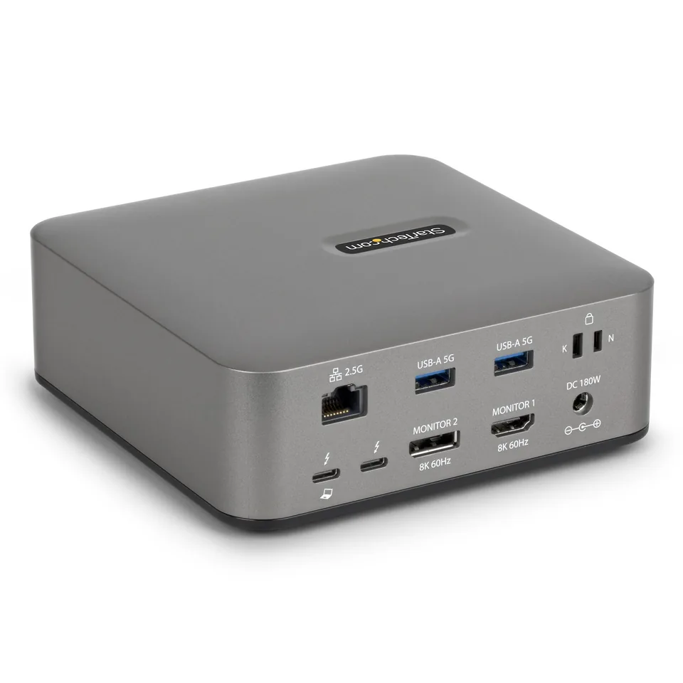 StarTech.com Thunderbolt 5 Universal Docking Station, Multi-Display Hub, 8K 60Hz or 4K 144Hz, 120Gbps Bandwidth Boost, 140W PD, 30W Phone Charging, USB 10Gbps, 2.5G LAN product image
