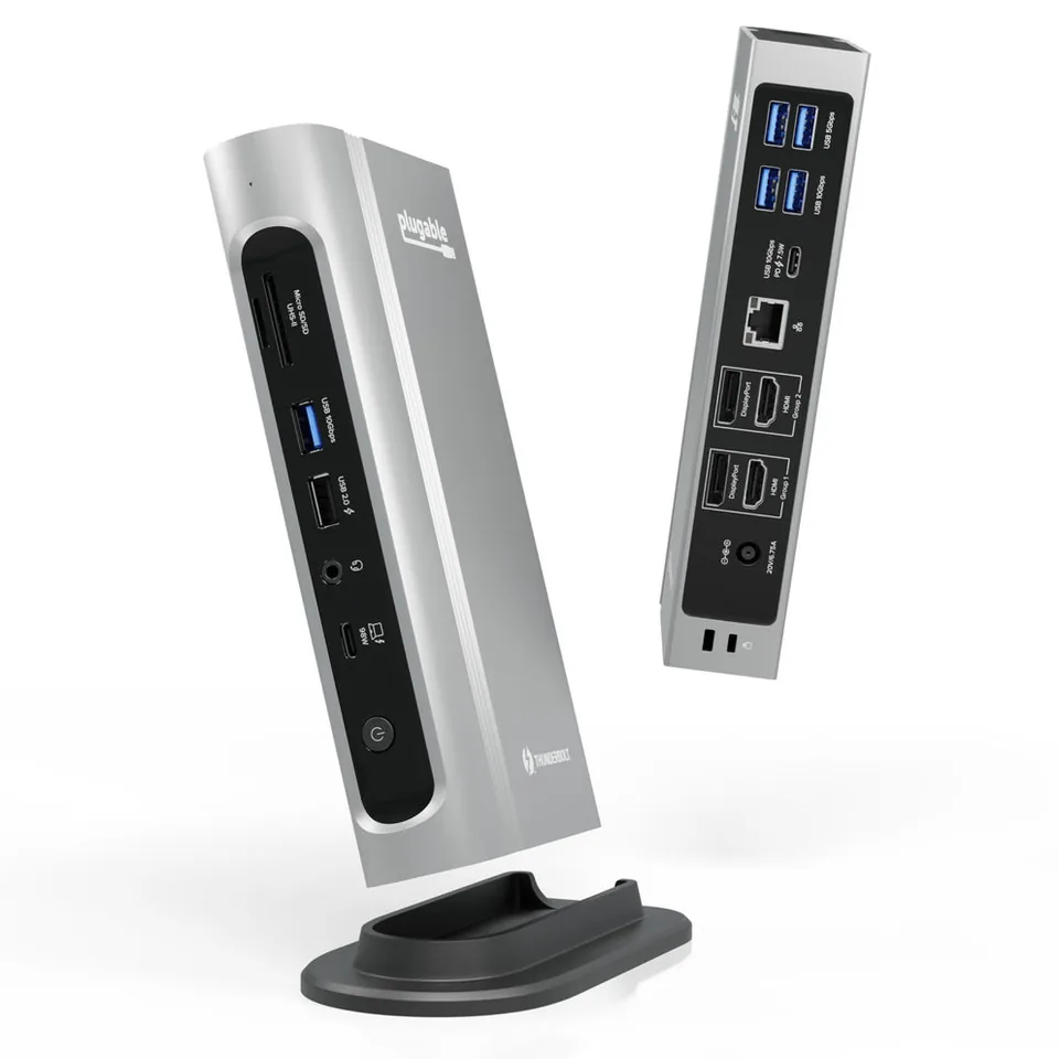 Plugable Technologies TBT4-UDZ laptop dock/port replicator Wired Thunderbolt 4 Silver — gallery 145036092